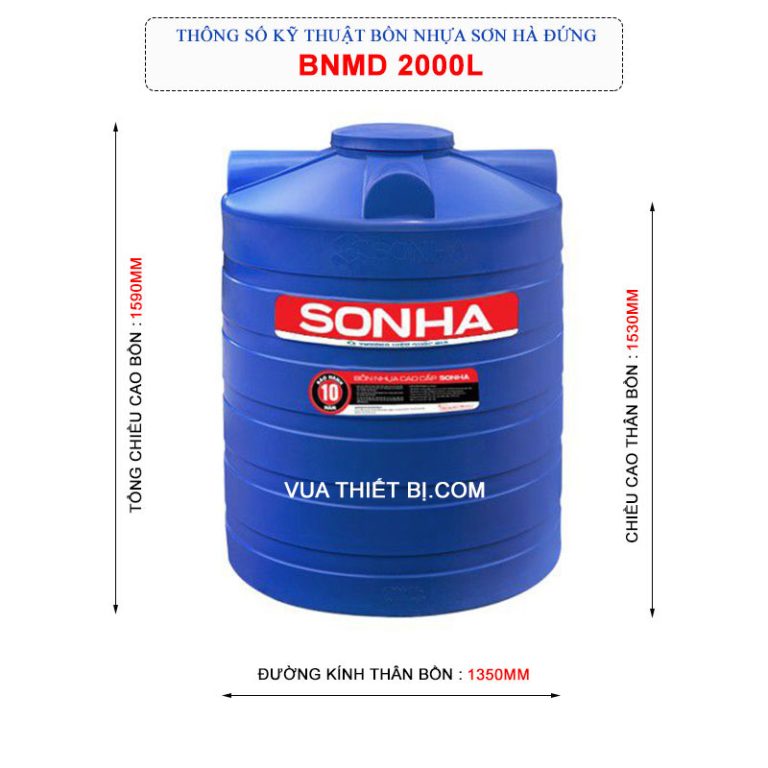 thong so ky thuat bon nhua son ha 2000l dung