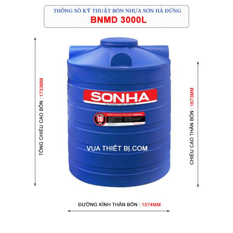 thong so ky thuat bon nhua son ha 3000l dung