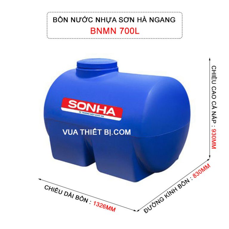 thong so ky thuat bon nhua son ha 700l ngang