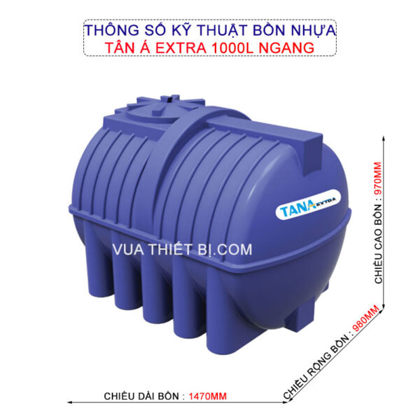 thong so ky thuat bon nhua tan a extra 1000l ngang