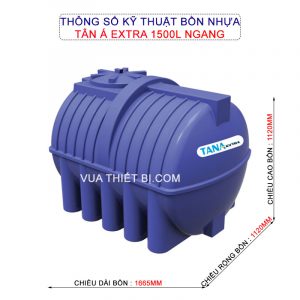 Thông-số-kỹ-thuật-Bồn-nhựa-Tân-Á-Extra-1500L-Ngang