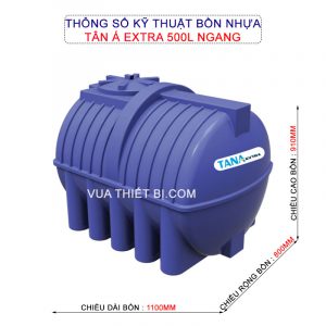 Thông-số-kỹ-thuật-Bồn-nhựa-Tân-Á-Extra-500L-Ngang