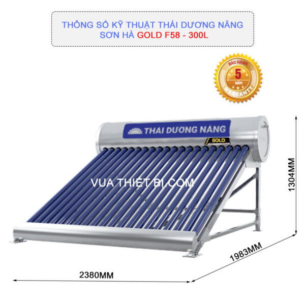thong so ky thuat thai duong nang son ha gold f58 300l