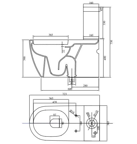 VIGLACERA V51 - Bồn cầu 1 khối nắp êm 2 v51