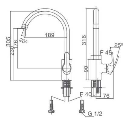 voi bep nong lanh inax sfv 802s
