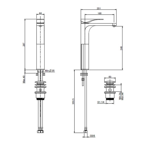 voi chau lavabo hafele anista 240 58902452 nong lanh co cao 2