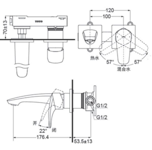 voi chau lavabo toto tlg09307b am tuong 2