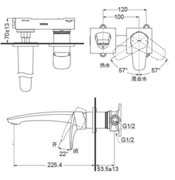 voi chau lavabo toto tlg09308b am tuong 2