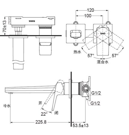 voi chau lavabo toto tlg10308b gan tuong 2