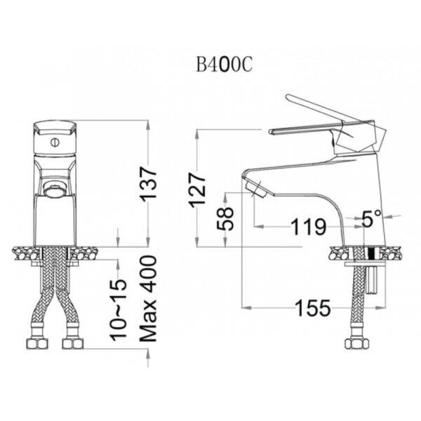 voi chau rua mat lavabo caesar b400cp b400cu nong lanh