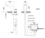 voi nuoc rua tay cam ung caesar a912 dien 220v ket hop pin