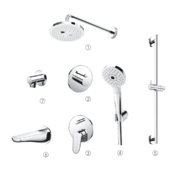 Vòi sen âm tường TOTO TBW01004A TBV01103B TBN01102B TBS04304B TBN01001B TBW01010V TBW01016B TBS03001B TBW01014B 3 Đường Nước nóng lạnh