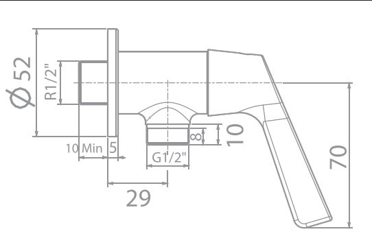 Bản vẽ kỹ thuật Vòi sen tắm American Standard WF-T604 dòng Winston lạnh