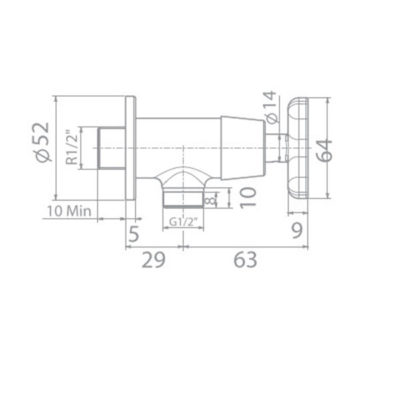 Bản vẽ kỹ thuật Vòi sen tắm American Standard WF-T704 dòng Winston lạnh