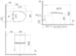 Bản vẽ bồn cầu 1 khối Caesar CD1395 nắp êm M221