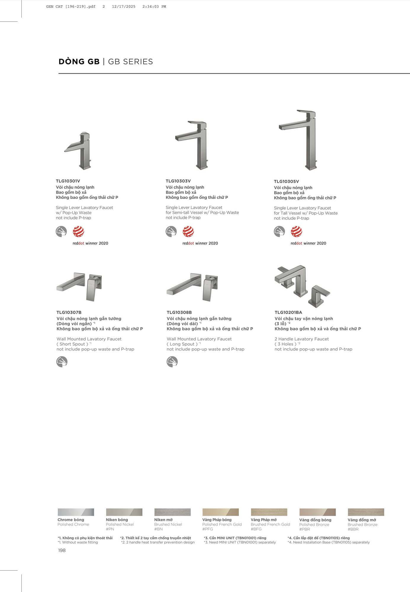 Catalogue Thiết bị vệ sinh TOTO mới nhất 2026 215 CATALOGUE DAY DU THIET BI VE SINH TOTO 2026 101 1
