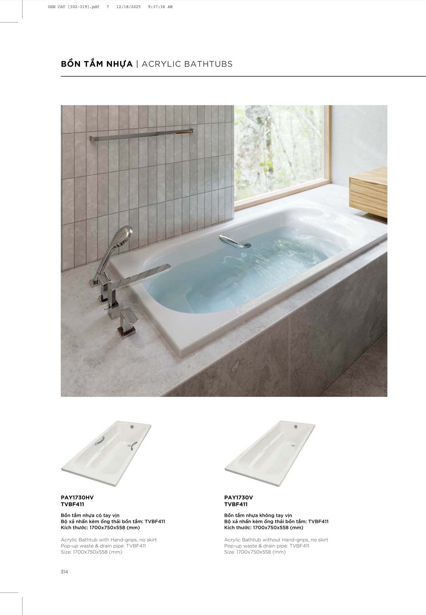 Catalogue Thiết bị vệ sinh TOTO mới nhất 2026 331 CATALOGUE DAY DU THIET BI VE SINH TOTO 2026 159 1