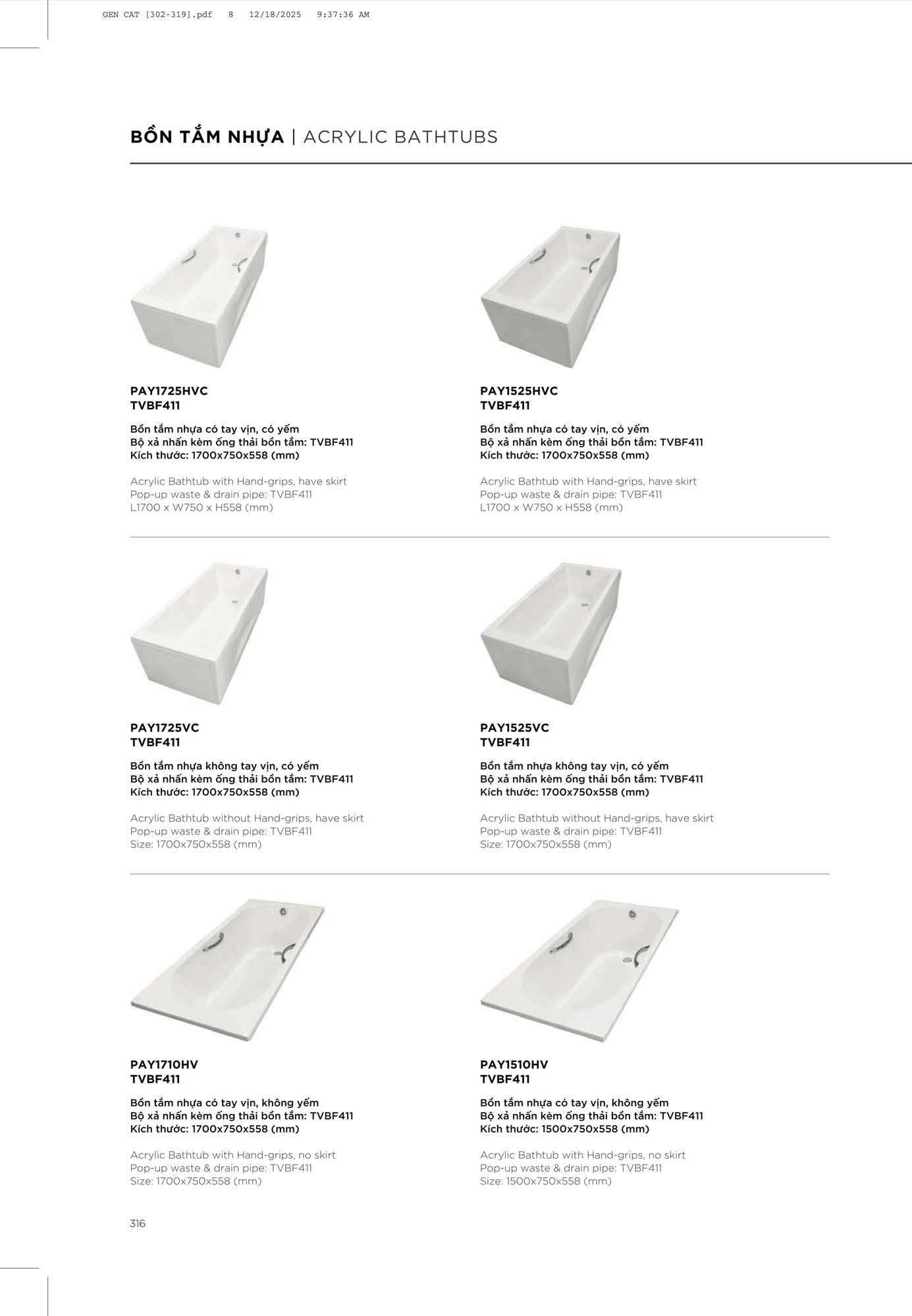 Catalogue Thiết bị vệ sinh TOTO mới nhất 2026 333 CATALOGUE DAY DU THIET BI VE SINH TOTO 2026 160 1
