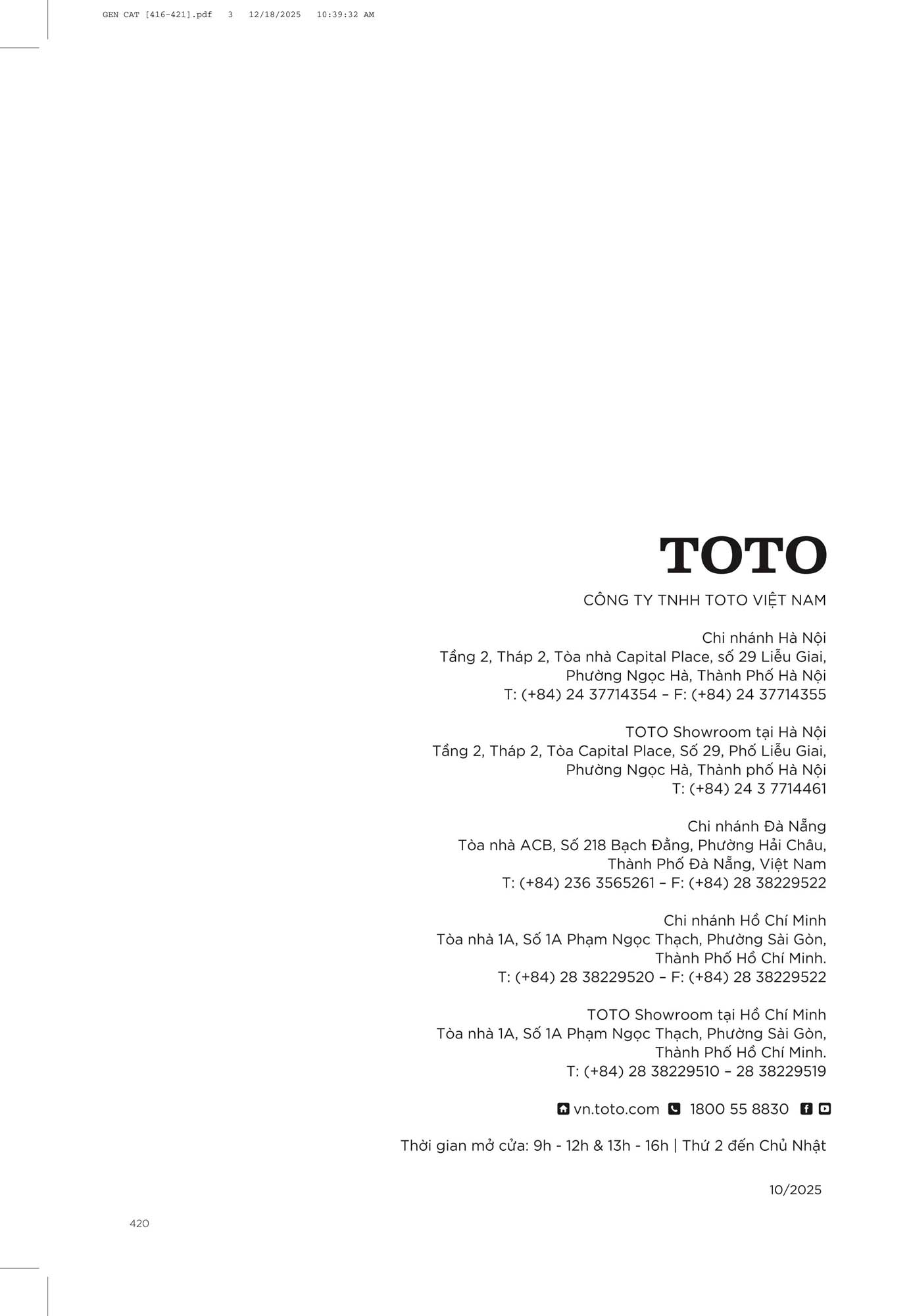 Catalogue Thiết bị vệ sinh TOTO mới nhất 2026 437 CATALOGUE DAY DU THIET BI VE SINH TOTO 2026 212 1