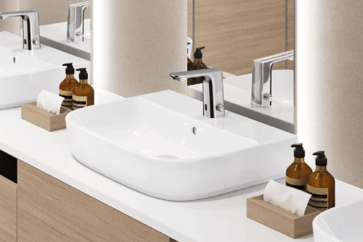 Vòi chậu lavabo INAX AMV-91K cảm ứng điện nóng lạnh