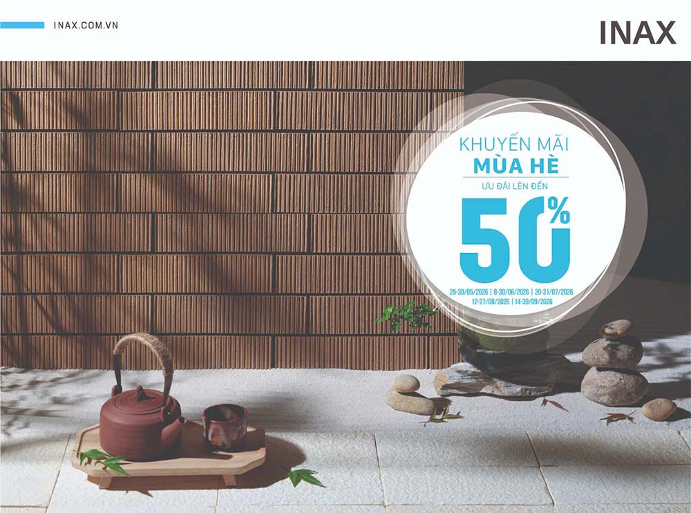 anh bia Catalogue khuyen mai mua he gach kien truc inax 2026