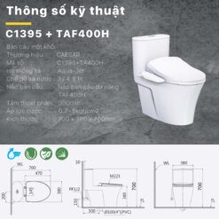 thong so ky thuat Tinh nang bon cau 1 khoi caesar c1395