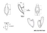 Bản vẽ kỹ thuật móc áo Bộ phụ kiện nhà tắm VIGLACERA PKVT-001