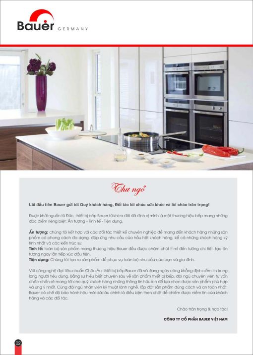 Catalogue BAUER 2025 Bảng giá thiết bị nhà bếp VUA THIẾT BỊ