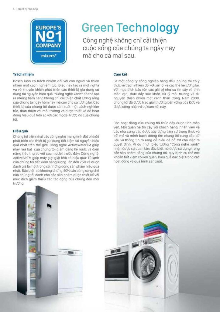 Catalogue BOSCH 2024 Bảng giá Thiết bị nhà bếp VUA THIẾT BỊ