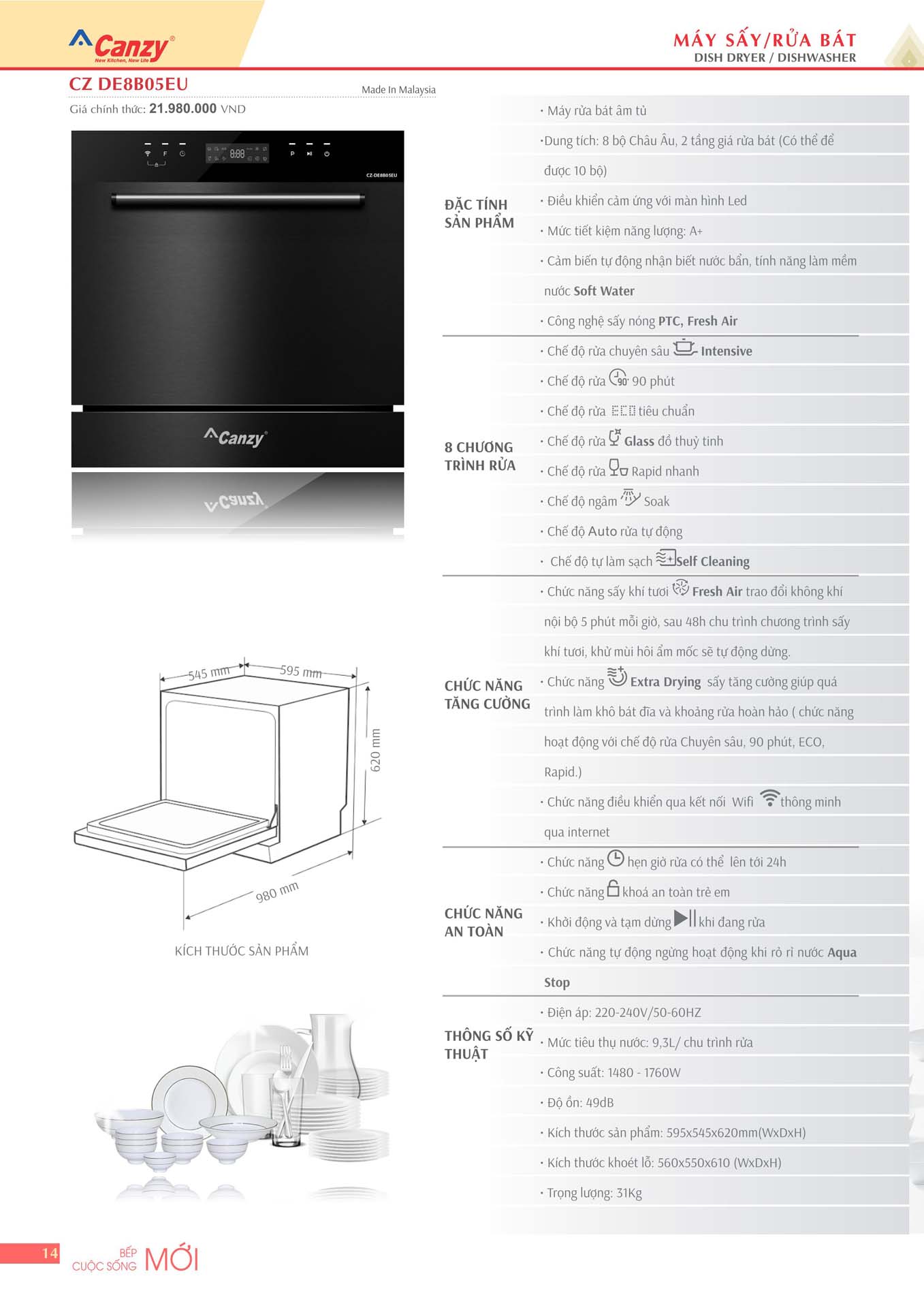 Catalogue CANZY 2024 Bang gia thiet bi nha bep 14