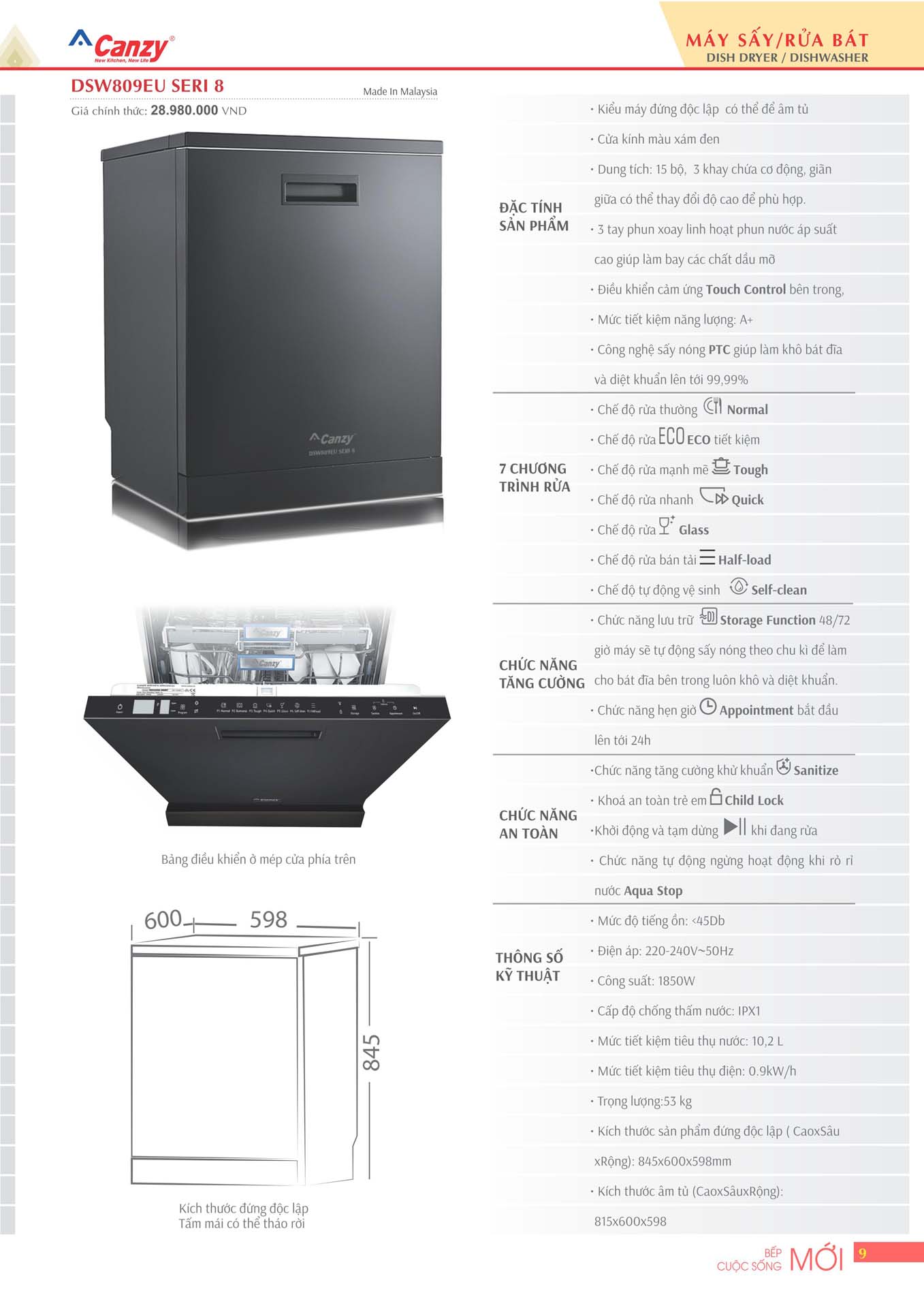 Catalogue CANZY 2024 Bang gia thiet bi nha bep 9