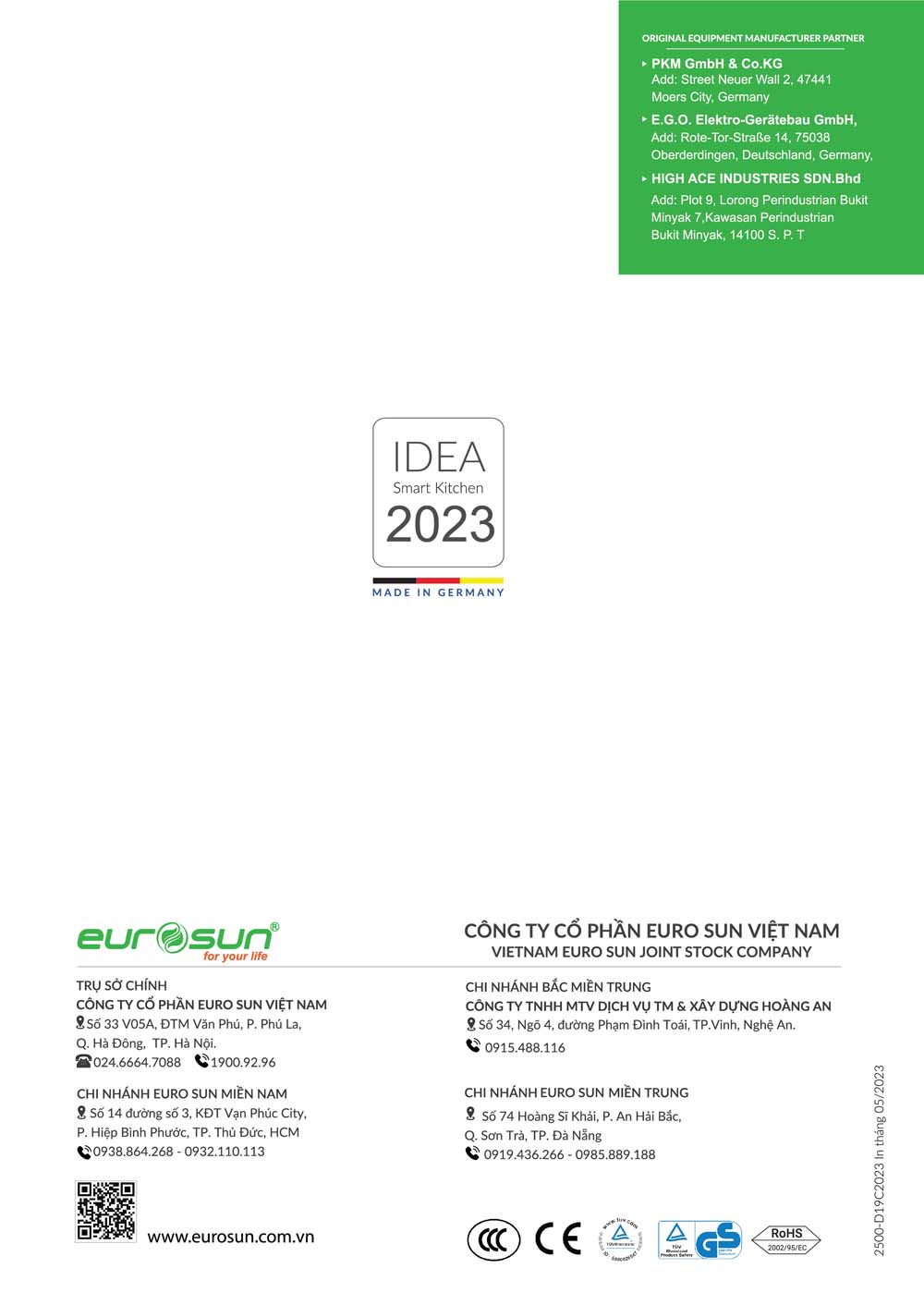 Catalogue EUROSUN 2023 – Bang gia thiet bi nha bep 100