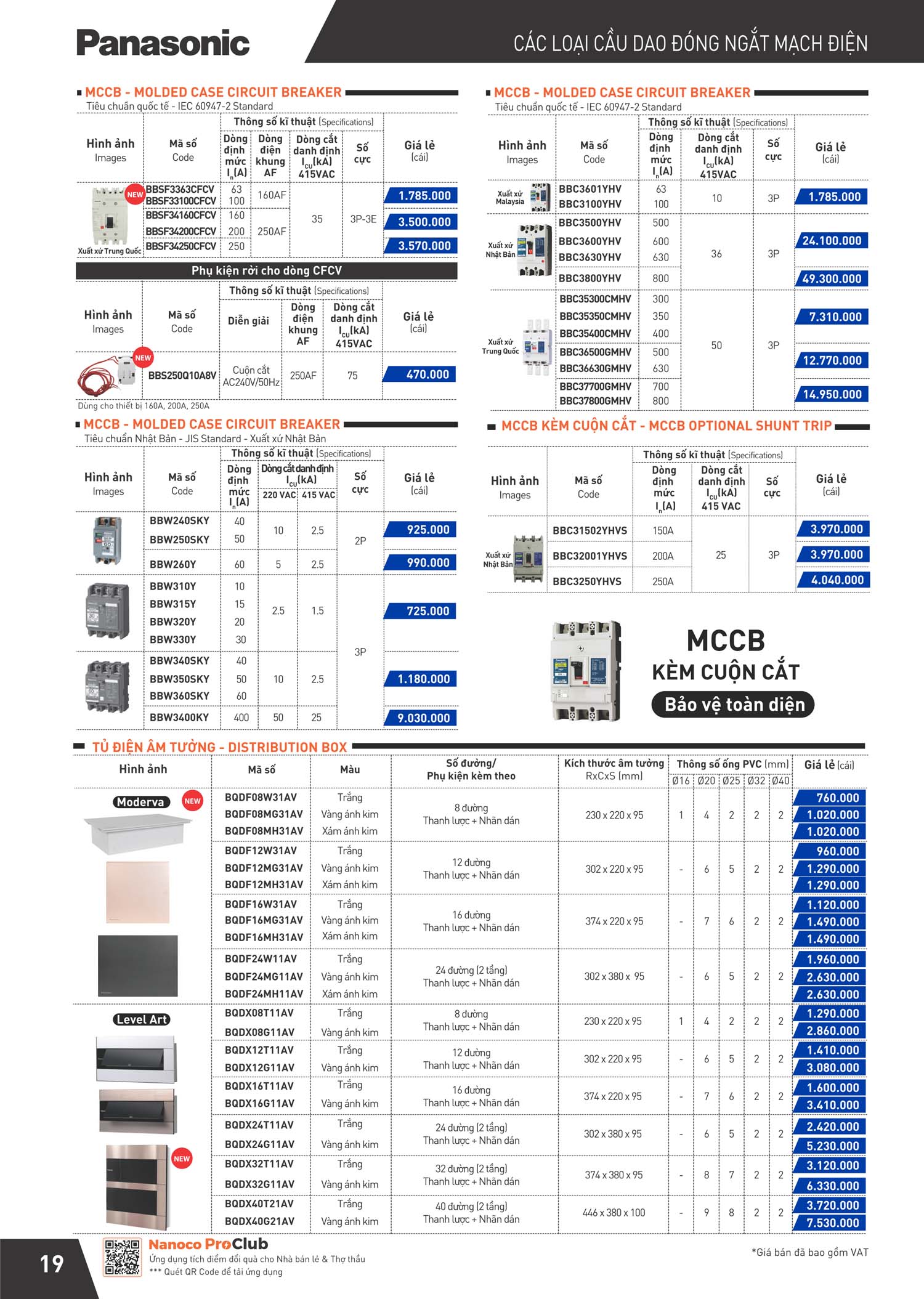 Catalogue Panasonic Bang gia thiet bi dien Nanoco 20