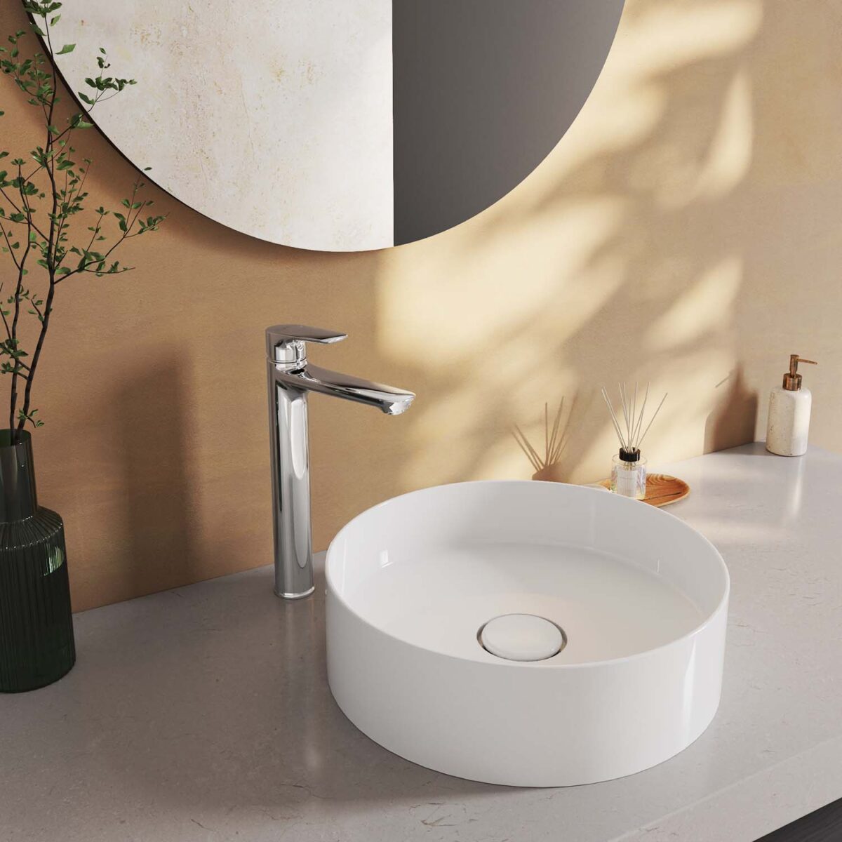 Vòi lavabo VIGLACERA VG132.1 cổ cao nóng lạnh - Ảnh 3