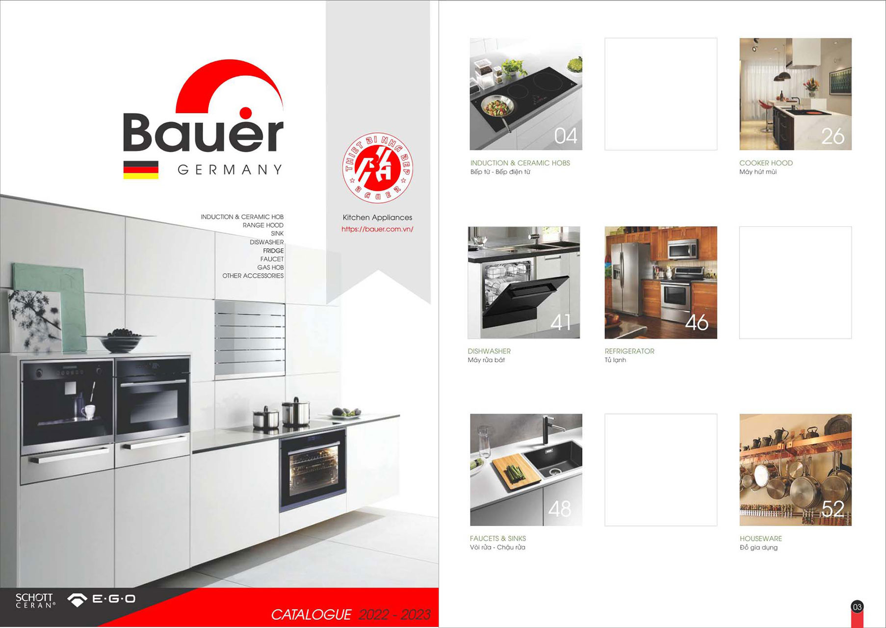 Catalogue BAUER 2024 - Bảng giá thiết bị nhà bếp