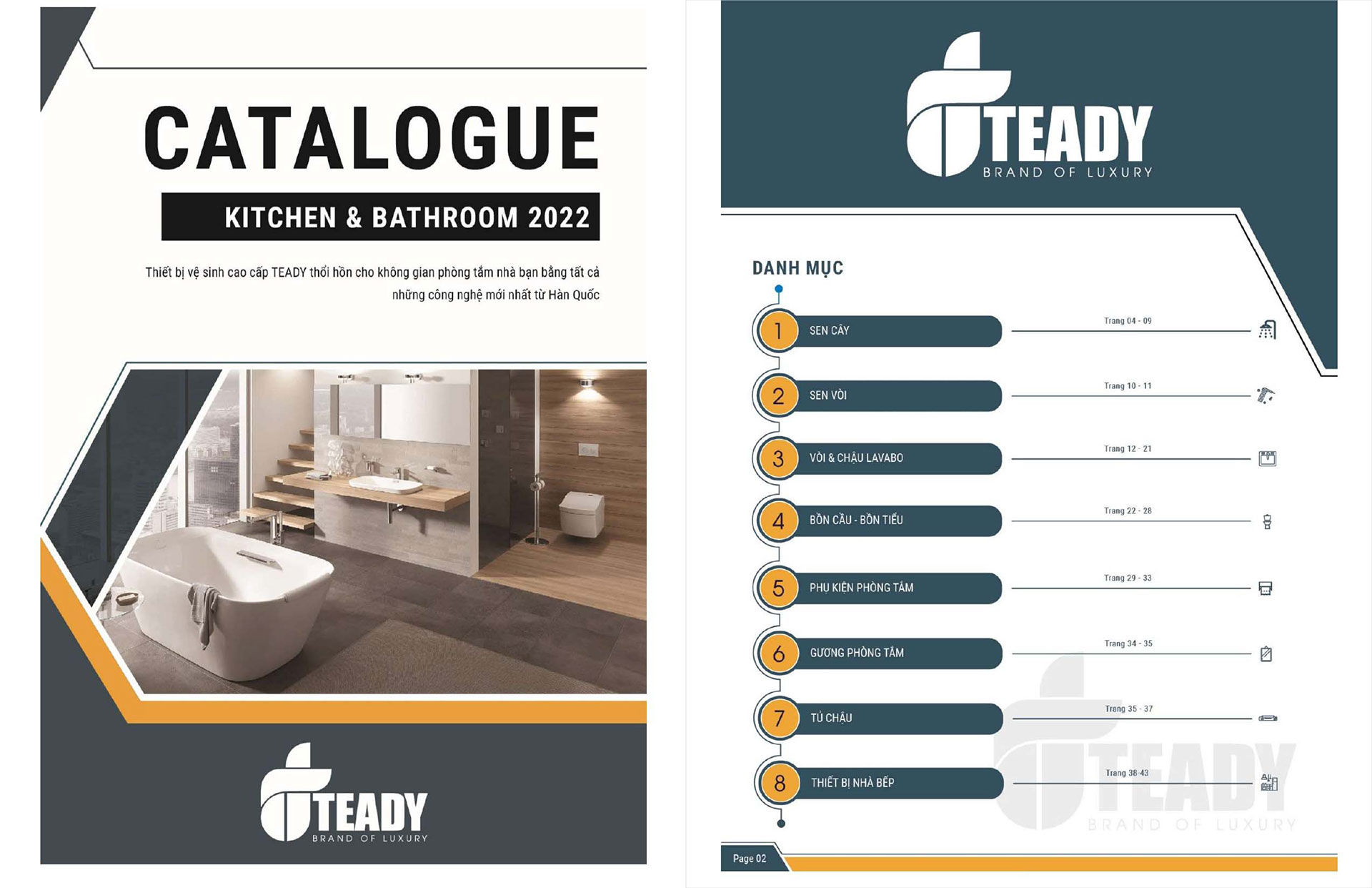 Catalogue Thiết bị vệ sinh TEADY mới nhất 2024