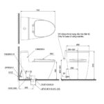 Bản vẽ kĩ thuật Bồn cầu thông minh TOTO MS625DE4#XW nắp rửa cơ TCW1211A