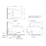 Bản vẽ kĩ thuật Bồn cầu thông minh TOTO MS823DRE2#XW nắp rửa cơ TCW07S