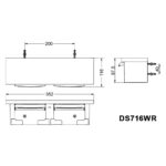 Bản vẽ kĩ thuật Lô giấy TOTO DS716WR đôi