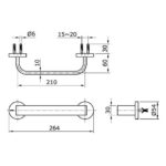 Bản vẽ kĩ thuật Thanh vắt khăn TOTO TX702AJ