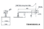 Bản vẽ kỹ thuật Bát sen âm tường TOTO TBW08001A gắn tường