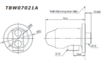 Bản vẽ kỹ thuật Cút nối TOTO TBW07021A kèm gác sen âm tường