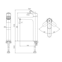 Bản vẽ kỹ thuật Vòi lavabo INAX LFV-22SH cổ cao nước lạnh