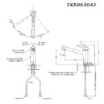 Bản vẽ kỹ thuật Vòi rửa bát TOTO TKS05304J nóng lạnh