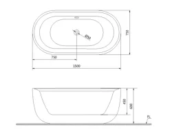 Bản vẽ kĩ thuật Bồn tắm CAESAR AT0750 lập thể 1.5M