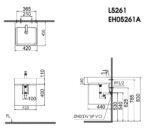 Bản vẽ kĩ thuật Tủ chậu lavabo CAESAR LF5261 EH05261AFV