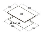 Bản vẽ kích thước Bếp điện từ đôi CANZY CZ 88 SIH LUXURY