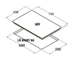Bản vẽ kích thước Bếp điện từ đôi CANZY CZ 900GEB