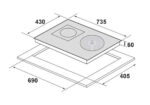 Bản vẽ kích thước Bếp điện từ đôi EUROSUN EU-TE259PRO