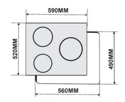 Bản vẽ kích thước Bếp từ ba FASTER FS 360SI